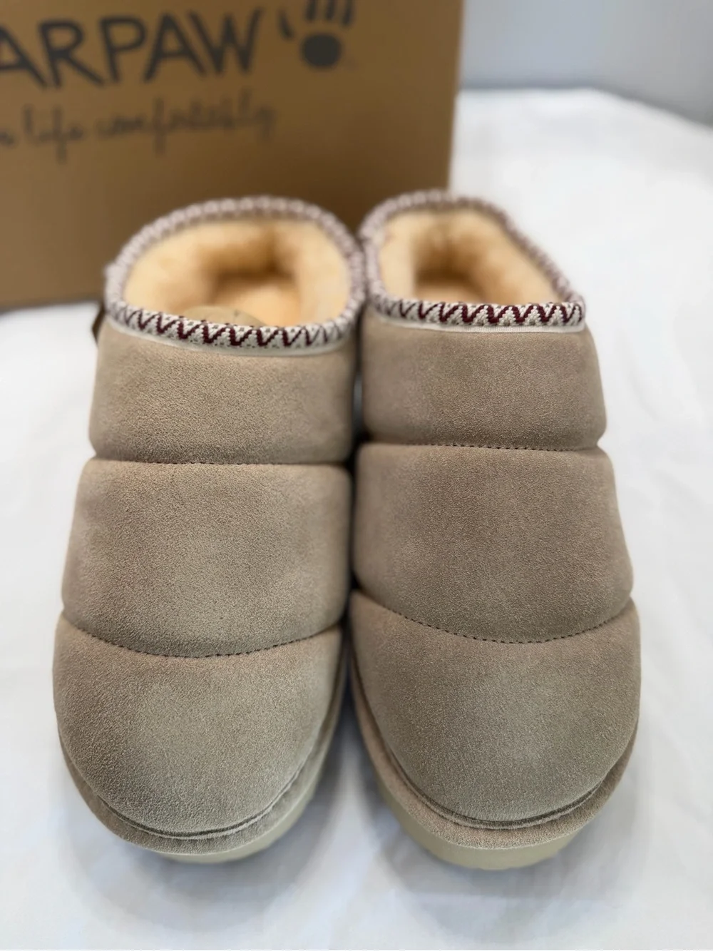 NWT BEARPAW BOOT slip on Quilted Martis Slipper Clogs Mushroom 11